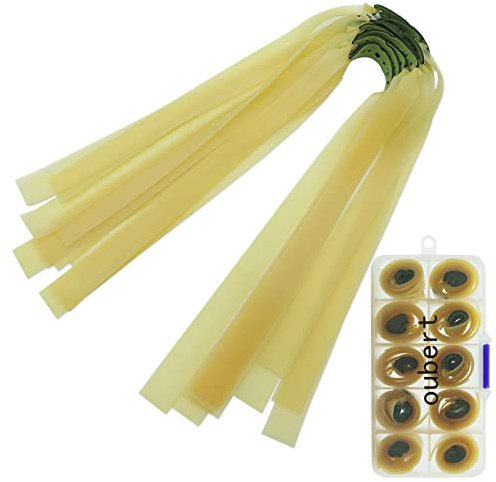 OUBOTER Pack of 10 Slingshot Rubber Bands with Slingshot Box Slingshot Rubber Strong Rubber Band for Slingshot Hunting (10 Light Colours)