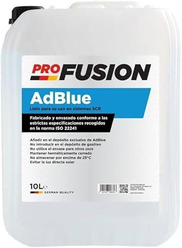 ProFusion Adblue con Cánula con Rosca - Solución Urea para SCR Tratamiento de Gases de Escape para Automóviles y Camiones 10 litros