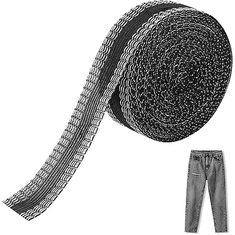 Saumband für Hosen, unsichtbares Wundernetz, zum Aufbügeln auf Saumband, extra starke Haftung, Stoffschmelzband für Kleidung, Jeans, Hosen, Kragen, Vorhänge, Bonding, Schwarz, 2,5 cm breit