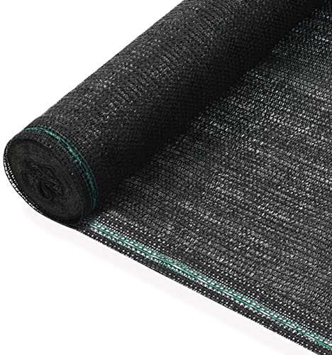 LAPOOH Tennisblende HDPE 1,6x25 m Schwarz Sichtschutz Zaun, Gartenzaun, Windschutz, Balkongeländer Sichtschutz, Balkon Sichtschutz, Windschutzgewebe, Schatiernetz