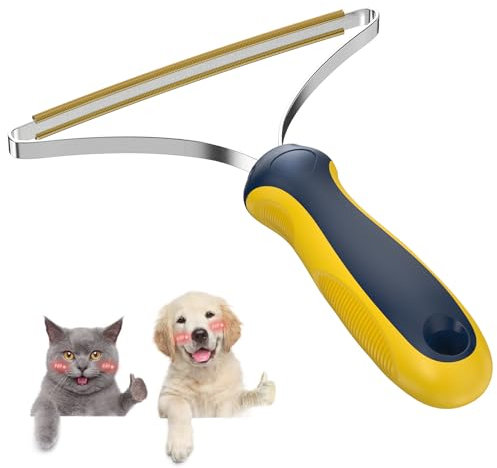 Alyvisun Spazzola Levapelucchi, [Manico in Gomma e Denti Dolci] Strumento Raschiatappeti, Portatile Rimuovi pelucch per la Rimozione, Spazzola a Rastrello per Tappeti Piccoli da Tenere in Mano