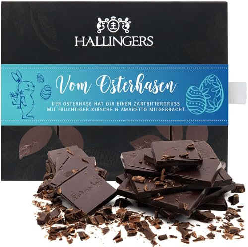 Hallingers Ostergeschenke für Osterkörbchen zu Ostern, Vegane Schokolade Zartbitter mit Kaffee - Made in Germany