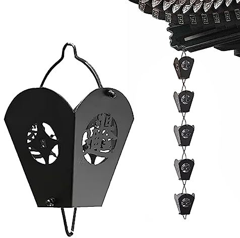 LEVINE Regenketten-Gartendekoration, Dachrinnen-Regenwassersammler im japanischen Stil, individuelles hängendes Regenfänger-Windspiel for den Außenbereich, Größe: 300 cm (10 Fuß) (