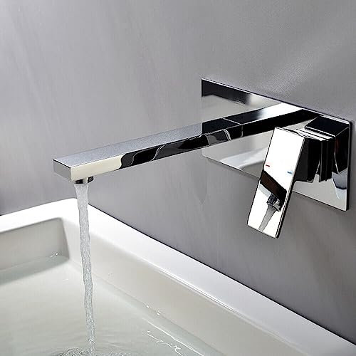 Rubinetto da incasso per lavabo, Rubinetto Bagno, Montaggio a parete, Miscelatore Monocomando