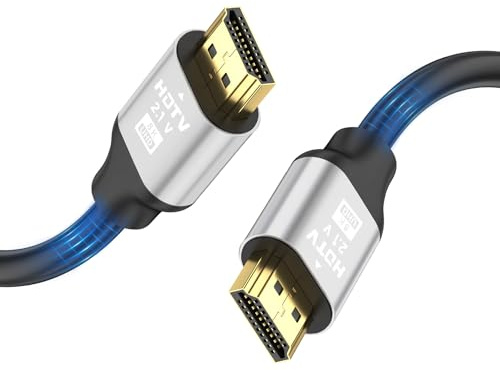 grofyllaa 8K Cable Hdmi 2 M, Hdmi de alta velocidad 2.1 Cable 8K@60Hz 4K@120Hz, conector chapado en oro 3D eARC HDCP 2.2 &2.3 para HDTV/Blu Ray Playback/proyectores/Laptops/PS4/PS5 (Plata)