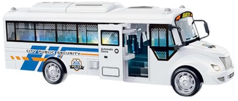 Folpus Bus électrique pour enfants, jouet avec sons et lumières, pour garçons et filles, à partir de 3 ans, éducatif, police