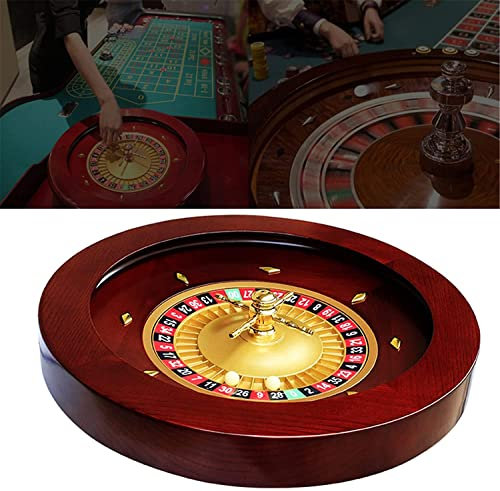 CFDZCP 18-Zoll-Deluxe-Rouletterad-Set Aus Holz, Gewinnspiel-Roulette Aus Massivholz Mit Doppel-Null-Layout, Schreibtisch-Requisiten, Unverzichtbar for Den Spieleabend