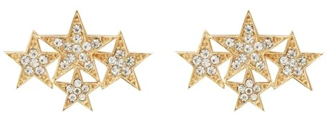 SHERCHPRY 2 Stück Glänzende Sternbroschen Mit Strass Anstecknadeln Legierungsbrosche Für Damen Schmuck Accessoires Geschenk