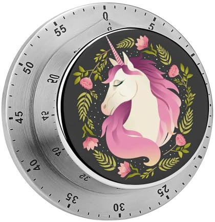 Kitchen Timer Purple Unicorn Time Clocks Magnetic Time Management Countdown Timer 8cm