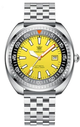 STEELDIVE NH35 Automatikuhren, türkisblaues Zifferblatt, Edelstahlband, 1000 m wasserdichte Uhr, V 4, Taucher