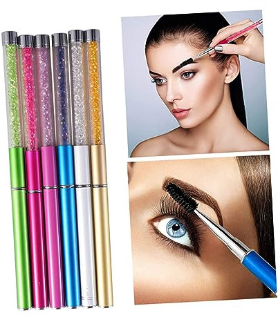 Ipetboom 6stücke Spiral-wimpernbürsten Mit Strassstangen Mascara- Für Wimpernverlängerung Weiß Rosarot Dunkelblau Und Grün Für Professionelle Schönheitssalons Und Persönlichen