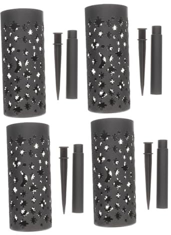 BESPORTBLE 1 Satz Grab Blumenhalter Künstliche Blumen Im Freien Dekorative Künstliche Flora Mama-denkmal Dekoration Friedhofsvasen Für Blumen Gartenschmuck Plastik Black 4 Stück
