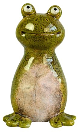 Manufaktur Lichtbogen Zaunhocker Frosch aus Keramik Dekofigur Gartenfigur Keramikfigur Gartendeko Deko