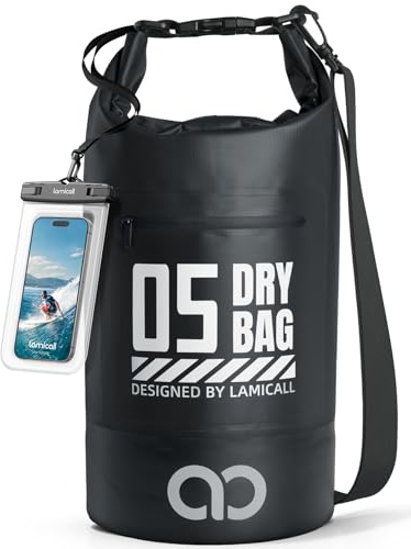 Lamicall Dry Bag, wasserdichte Tasche Beutel, Wasserfester Rucksack Drybag | [Robust & Kratzfest] 5L/10L/20L/30L/40L Waterproof Bag für Wassersport/Strand/Bootsport, Freie 100% wasserfeste Handyhülle