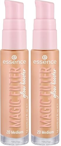 essence MAGIC FILTER glow booster, Basis, Nr. 20, Nude, pflegend, Färbeeffekt, weichzeichnend, natürlich, strahlend, vegan, ohne Parfüm, ohne Alkohol, ohne Parabene, 2er Pack (14ml)