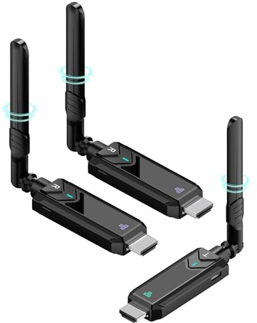 Wireless HDMI Transmitter and 2 Receiver Kit, 350ft Range 1080p Full HD, 1 to 2 Extension for Streaming from Laptop, Camera, TV Box to HDTV - Low Latency 5GHz Technology & Plug and Play