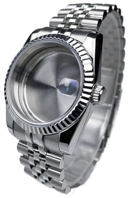 Caja NH35 de 36 mm/39 mm con Bisel Estriado y Cristal Zafiro, Compatible DJ, Esfera 28,5, for Reloj Seik Mod NH35/36/38