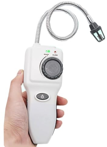 Portable Gas Leak Detector, Handheld Gas Sniffer with 13.8'' Flexible Goose-neck Probe, Sound and Buzzer Alarm, 50ppm Methane Sensitivity and Fast Response, for Kitchens, Bathrooms, Oven