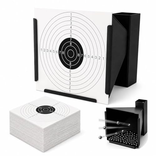ADCSHOP Cazabalines de Acero + 100 Dianas 14x14 cm para Airsoft y Airgun