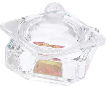 Hohopeti 2 Pcs Bol à Ongles en Verre Octogonal Couvercle Inclus pour Art des Ongles Salon Professionnel