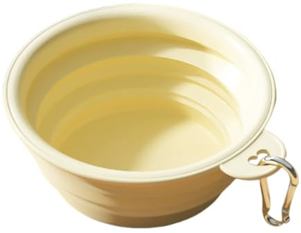 LUDHEP Gamelle Chien Pliable, Gamelles de Voyage Intégré, Gamelles de Voyage pour Chien et Chat, Gamelle Voyage Portable, avec Mousqueton, Pliable et Extensible, pour la Randonnée Le Camping (350ml)
