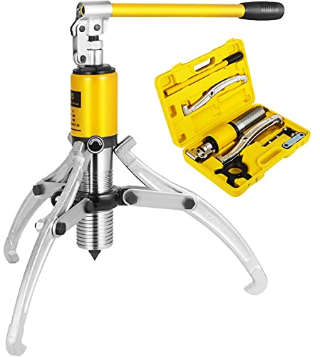 Mophorn Hydraulischer Abzieher für 15 Tonnen, verstellbar, 3 Backen, Radlager, Trenner, 3 in 1, Pumpe, Ölschlauch, Zeichenmaschine, Radlager, Nabenentfernungswerkzeug mit Koffer