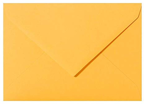 Paper24 75 Briefumschläge DIN C6 114x162 mm, nassklebend, für Einladungen, Grußkarten A6, für Hochzeit, Geburtstag in Gelb-Orange