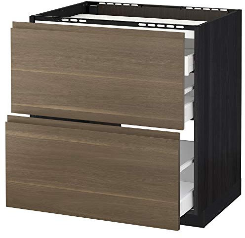 Table de cuisson METOD/MAXIMERA - 2 façades/3 tiroirs - 80 x 62,1 x 88 cm - Noyer, Voxtorp