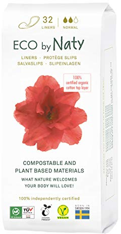 Eco by Naty Slipeinlagen für Damen Normal – Bio-Slipeinlagen für den täglichen Gebrauch, umweltfreundliche dünne, diskrete Hygiene-Einlagen mit Bio-Baumwolle, um Sie frisch zu halten (32 Stück)