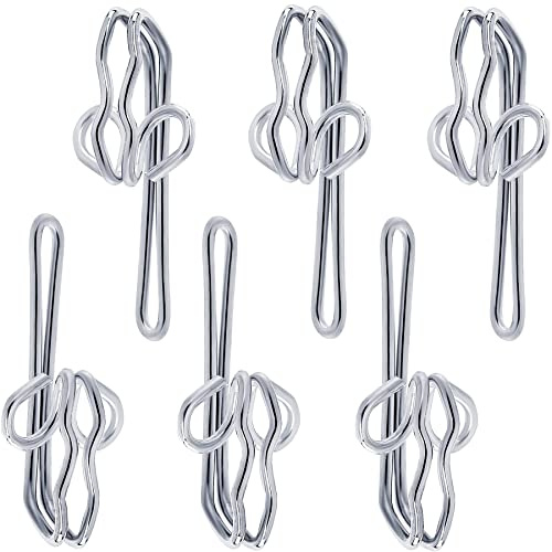 ASIWUJING Curtain Hooks Metal Curtain Header Tape Drapery Hooks for curtains (50PACK)…