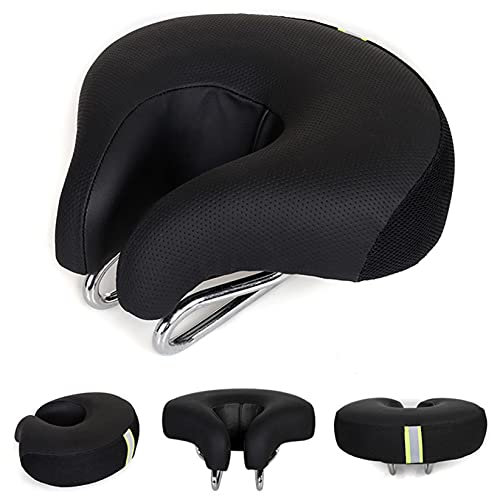 GUHKA Neues Fahrrad-Sattel ohne Nase Mountainbike verdickt Super weiches Kissen ohne Armlehne Fahrradkissen (Schwarz)