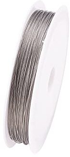 Airssory Rollo de alambre de cola de tigre de acero inoxidable recubierto de nailon plateado para hacer joyas, suministros y manualidades, 0,38 mm