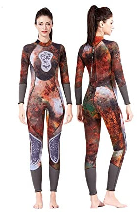 Men's/Women's Spearfishing Wetsuit Ultra-Stretch Diving Suits With Chest And Thickened Knee Pads Swimsuit For Swimming Diving Surfing Snorkeling Dive Skins (Color : A, Size : L)