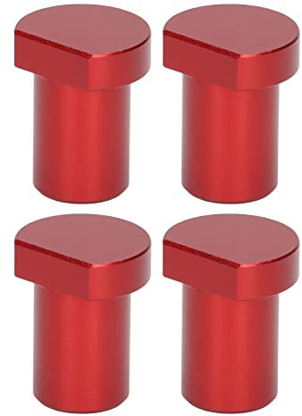4PCS Holzbearbeitungstisch Bankstopps Edelstahl Tischwerkbank Hilfswerkzeug für T-Track Holzbearbeitung Tisch Workbench Positionierung Hobelstopfen (Rot)