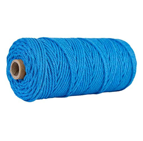 FIZOVER 100 m x 3 mm Makramee-Baumwollschnur, farbiges Seilgarn zum Aufhängen, Pflanzenaufhänger, IY Bastelzubehör, 17,3 mm