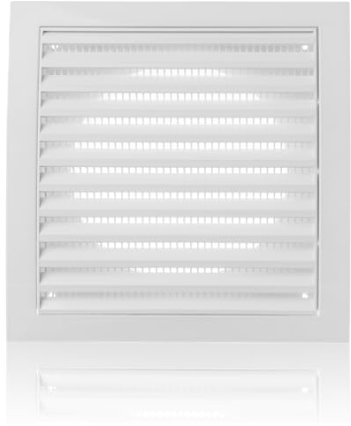 ABOUT VENT Ø 125mm Griglia Ventilazione in Plastica ABS Bianca con Zanzariera e Flangia - Griglie Aerazione Rettangolari