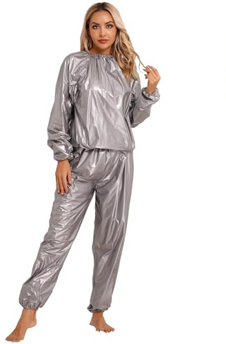 LiiYii Sweat Sauna Suit Combinaison de Sport pour Femmes Minceur Gris XXL