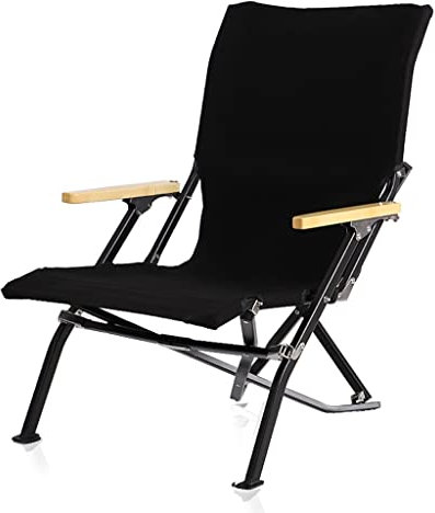 ACiyD Picknickstuhl Outdoor Klappstuhl Camping Camping Picknickstuhl Tragbarer Angelstuhl Hocker Strandstuhl (Farbe: Schwarz) (Schwarz)