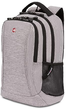 SwissGear 5668 Laptop Backpack, Light Gray Heather, 18.25 In