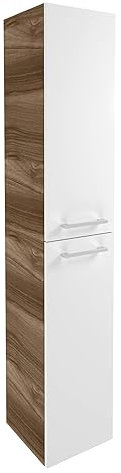 FACKELMANN Verona - Armario alto para colgar (30 x 162 x 31,8 cm), color nogal y blanco brillante