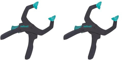 wolfcraft 3616000 Pince de Serrage à Cliquet FZR60 - Ouverture 60 mm - Force de Serrage max. 20 kg (Lot de 2)