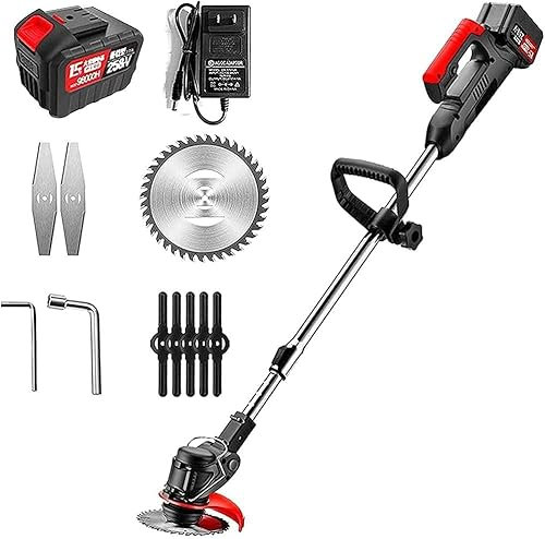 RUTAVM Handheld Handheld Lawn Mower Home Wireless Multi-Function Lithium Battery Lawn Mower 21V 7500 Mah Electric Lawn Mower 1battery-2 Battery