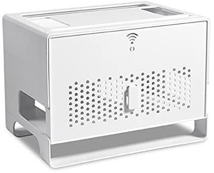 Câble Boîte de Rangement WiFi routeur boîte de Rangement Prise de Bureau Fil Organisateur boîte TV décodeur multiprise boîte de Finition cachée Boîtier pour Câbles (Color : White)