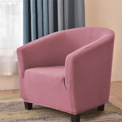 Highdi Sesselschoner Clubsessel 1 Sitz Einfarbiges Jacquard Stretch Sesselhusse Tub Chair Sesselüberwürfe Waschbar Universal Stuhlbezüge für Café, Bar, Büro, Empfang (Rosa)