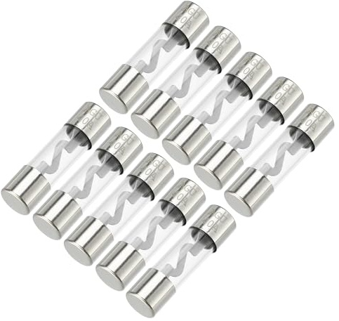 Partuto 10 Stück 10x38mm 0,39x1,50 Zoll 40A Universal AGU Glassicherung - Kfz-Sicherungsröhre zum Schutz der Stromversorgung - Metall Silberton
