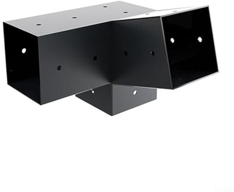 HEBEOT Pergola Kit With Brackets Slanted Roof Pergola Bracket Set Wall Mount Brackets Extension Bracket Kit For 4X4 Inch Porch Gazebo Black(A)