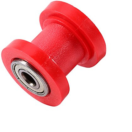 Rueda Tensora Deslizante de Rodillo de Cadena de 10mm Pit Bike Moto ATV Polea Tensora de Rodillo de Cadena de Alto Rendimiento para Motocicletas (Rojo)