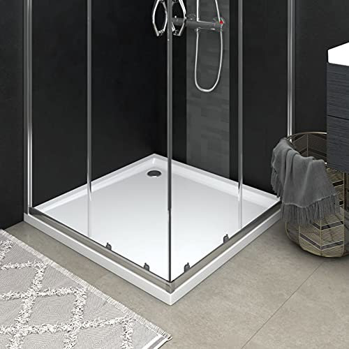 Tidyard ABS vitt fyrkantigt duschkar 80 x 80 cm, halkfritt duschkar, duschbricka för badrum