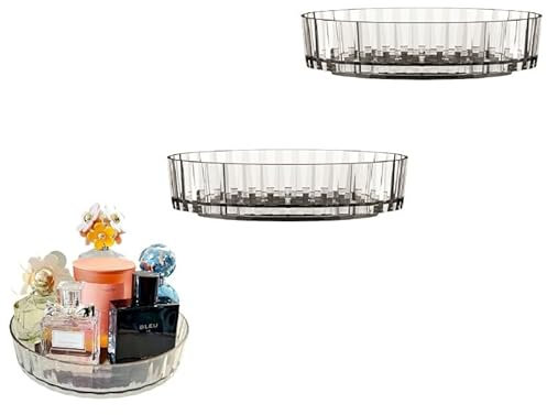 Paquete de 2 organizadores giratorios de especias con patrón de copo de nieve para encimera de cocina, multiusos para especias Lazy Susan, carrusel de especias de plástico duradero, fácil de limpiar,