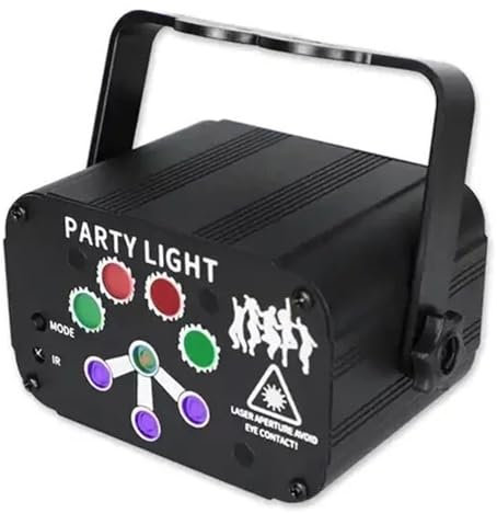 Mini projecteur laser RGB pour discothèque, lampe LED rechargeable par USB, stroboscope UV, effet de scène, mariage, Noël, fête, DJ, club, anniversaire, KTV, festival, maison (recharge USB, 8 trous)